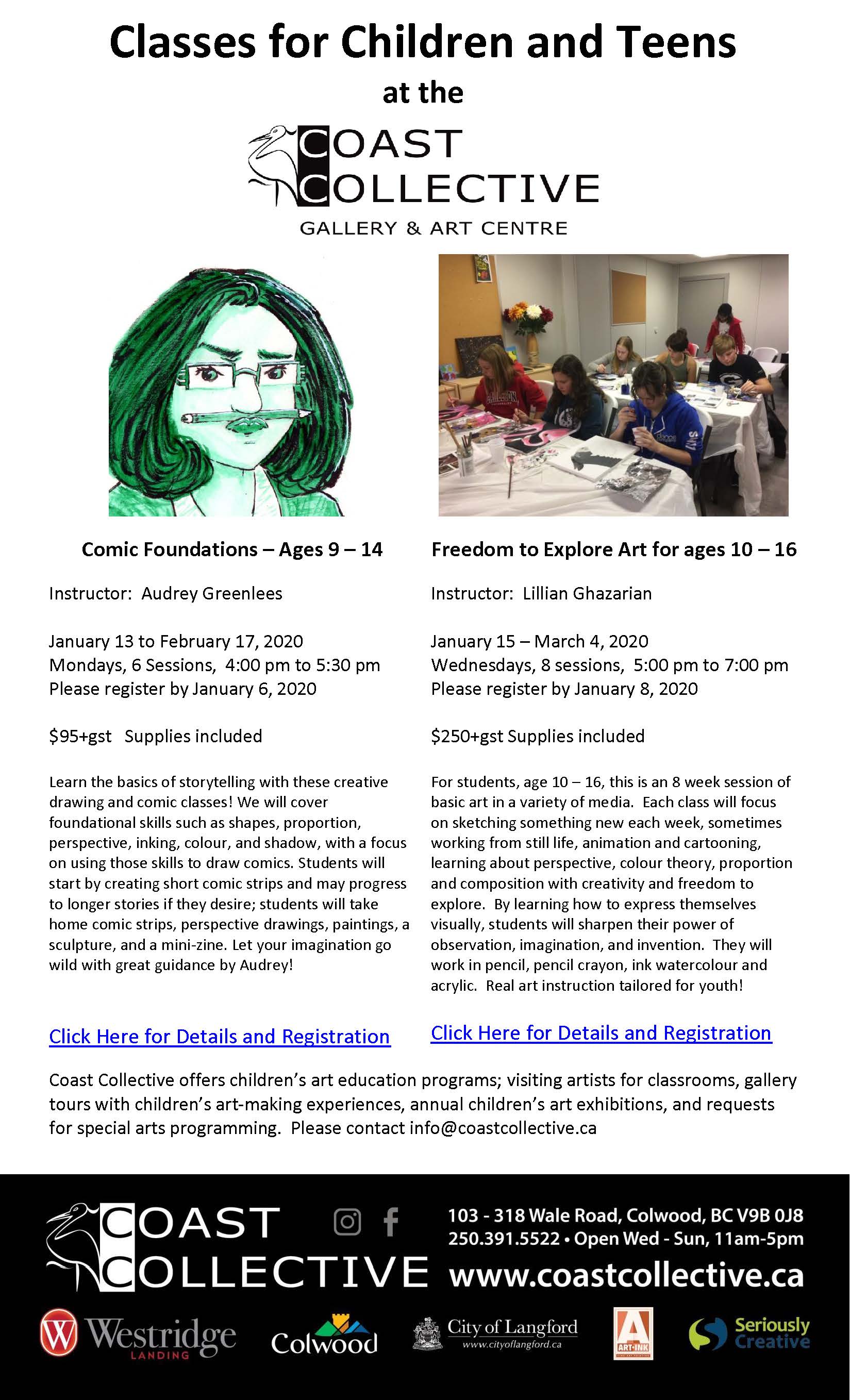 Coast Collective Art Centre Classes - Ages 9 - 16