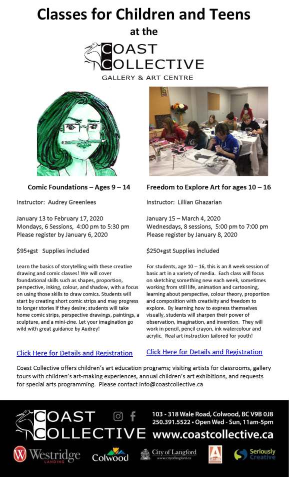 Coast Collective Art Centre Classes - Ages 9 - 16